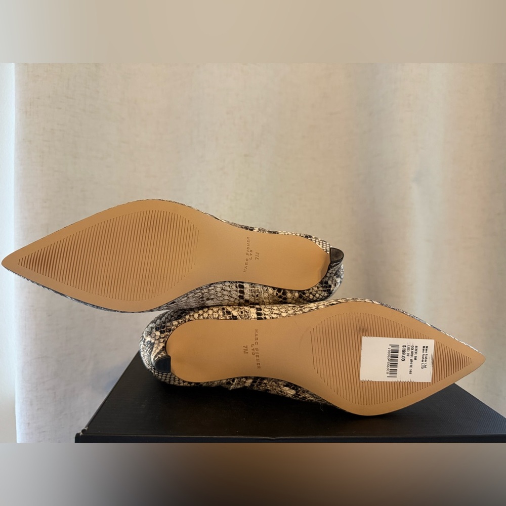 Marc Fisher Snakeskin Pointed Toe Ankle Booties - Picture 6 of 7